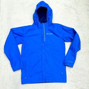 Columbia Omni-Tech breathable jacket with hoodie BLUE KIDS SIZE L (14/16) Unisex